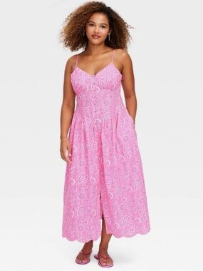 Roller Rabbit x Target Pink Paisley Spaghetti Strap Dress Size L💕 NWOT